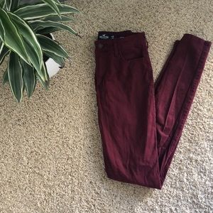 Maroon high waisted jeans